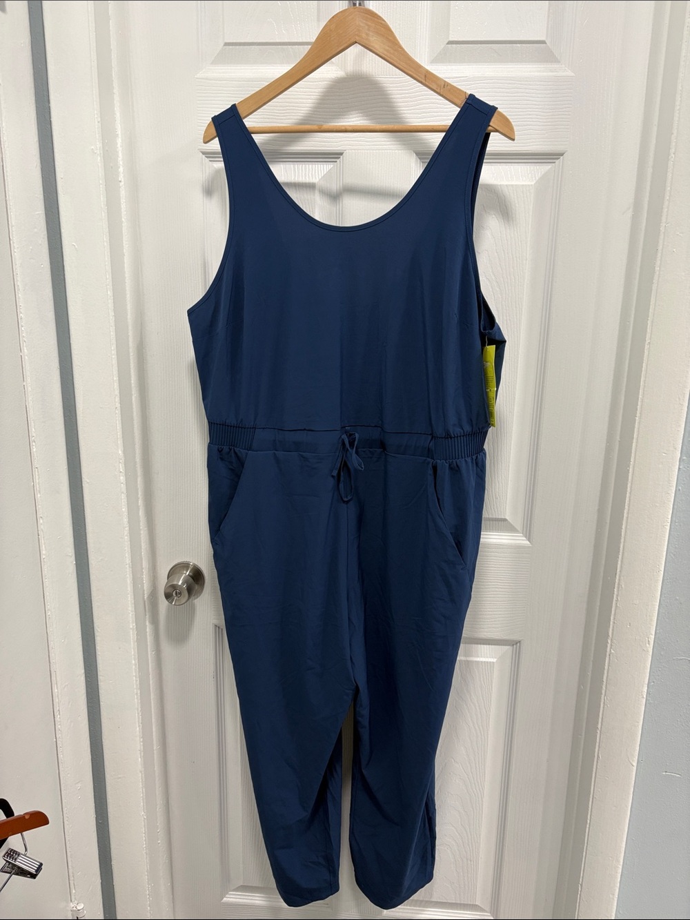 all in motion Navy Sleeveless Drawstring Jumpsuit